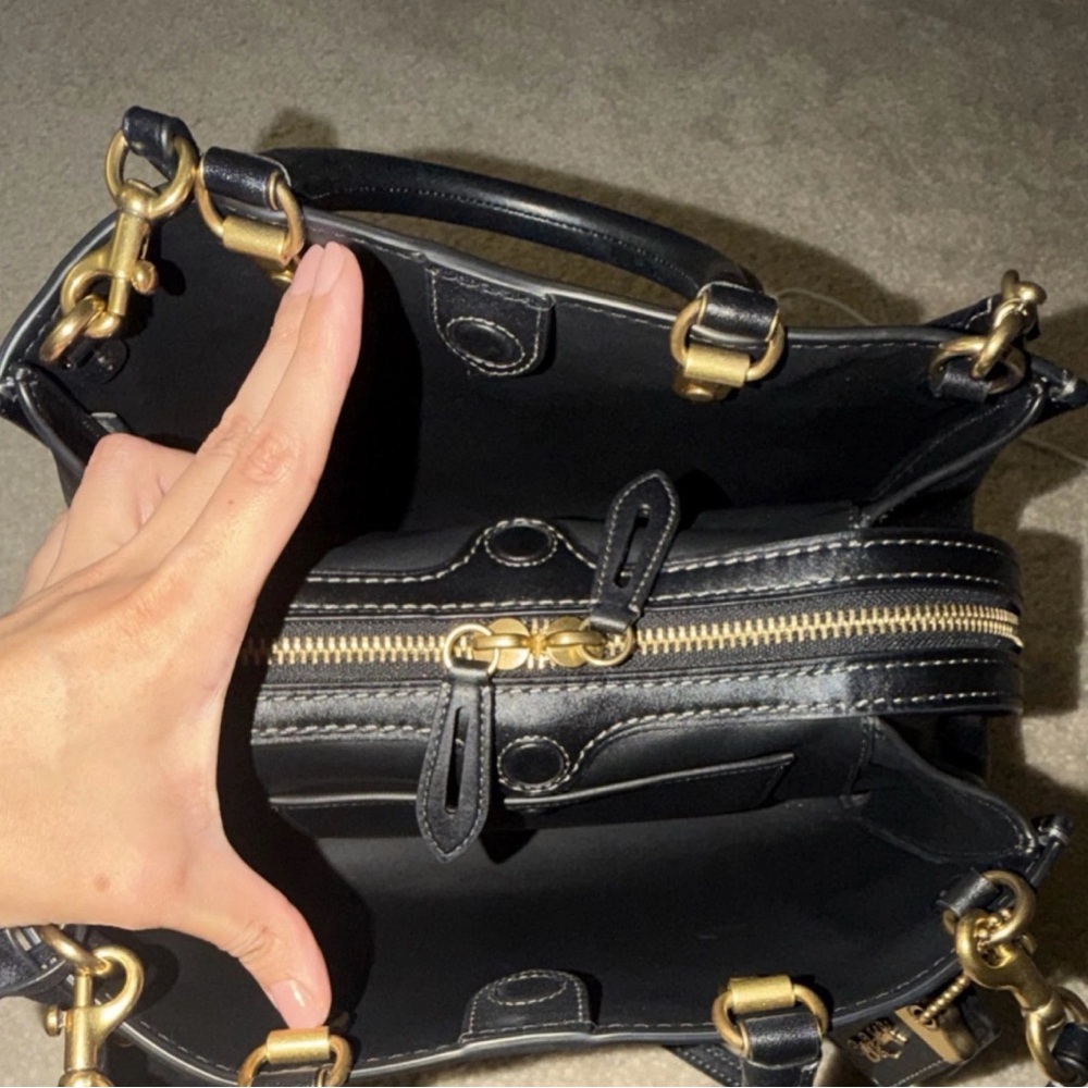 Coach Rogue 31 Black Leather Satchel with Brass Hardware - Picture 7 of 16